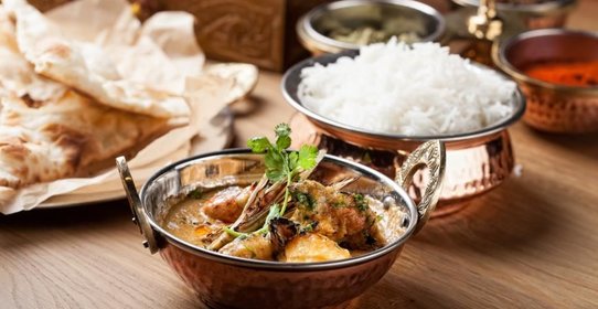 Джига пасанда, креветки в соусе кешью