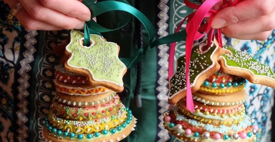 Имбирные расписные колокольчики