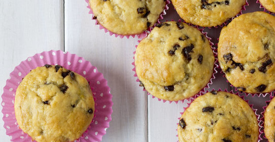 Веганские банановые маффины с шоколадом