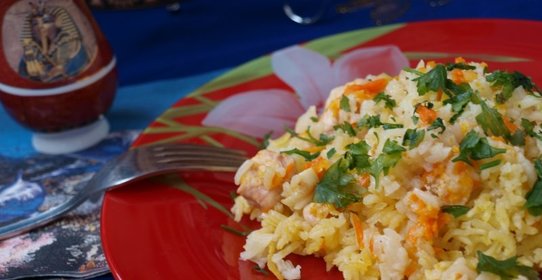 Рис с курицей по-восточному в духовке