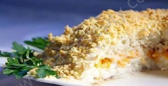 Салат Мимоза с консервированным лососем