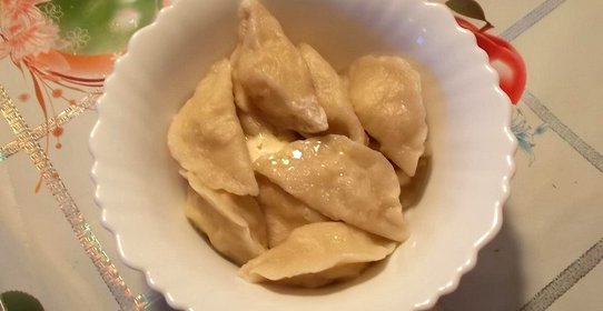Вареники с картофелем и салом