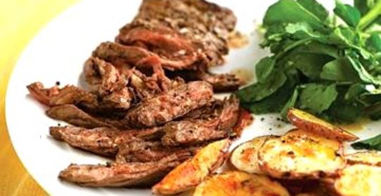 Говяжий стейк с пикантным картофелем