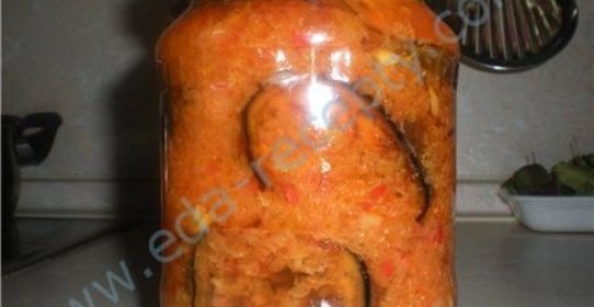 Салат тещин язык из баклажанов на зиму