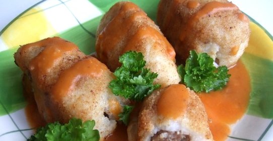 Зразы с рисом и фаршем