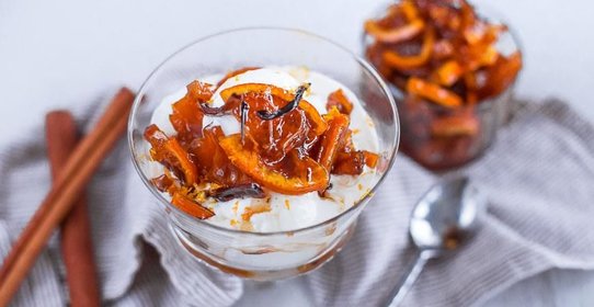 Сливочный пломбир с пряными апельсиновыми дольками