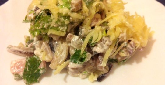 Салат из баклажанов и ветчины