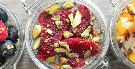 Пудинг с красными апельсинами и семенами чиа