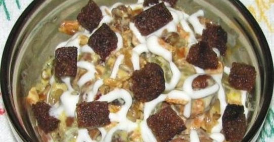 Салат с фасолью и грибами