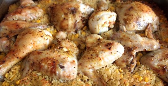 Ленивый тушеный рис с кукурузой