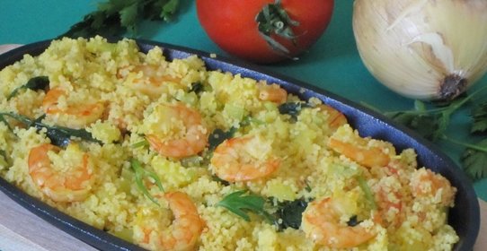 Кускус с креветками