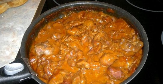 Куриные желудки под кисло-сладким соусом