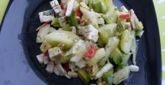 Салат крабовые палочки огурец
