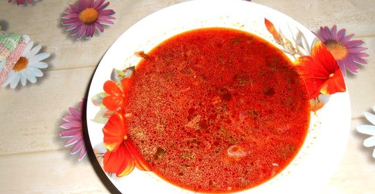 Борщ с чесноком