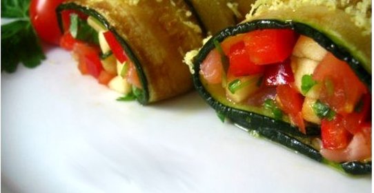 Кабачки с семгой