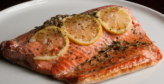Филе лосося с цитрусовыми и тимьяном