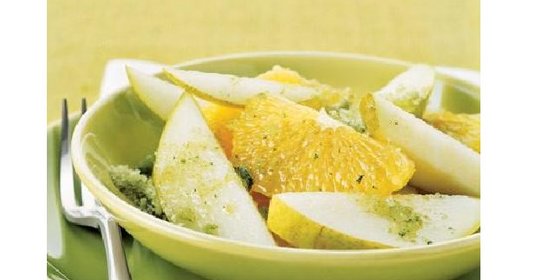 Апельсины и груши с мятой