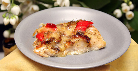 Запеченный судак под сыром