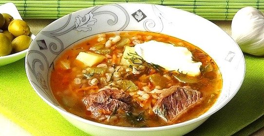 Рассольник питерский с перловкой