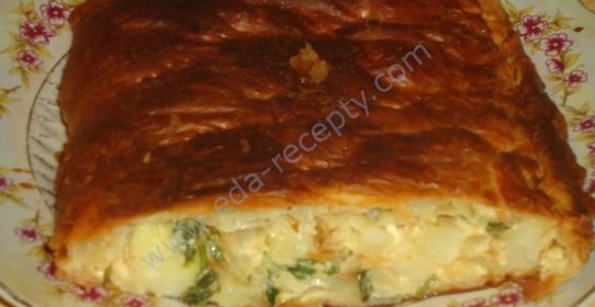 Пирог с картошкой и луком и сыром в духовке