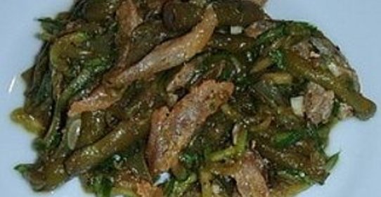 Теплый салат из стручковой фасоли