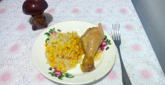 Ленивая курочка с гарниром