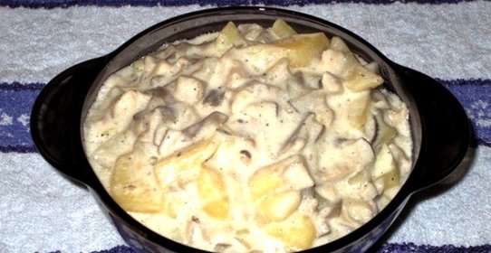 Вешенки с картошкой в сметане