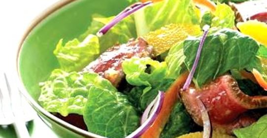 Салат из говядины с апельсинами