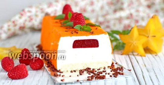 Птичье молоко на агаре с малиновым мармеладом