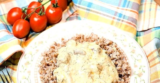 Куриные сердечки в сливочном соусе