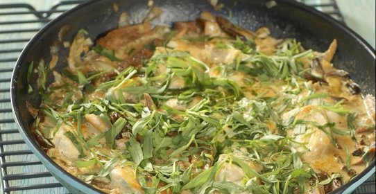 Куриные грудки с грибами