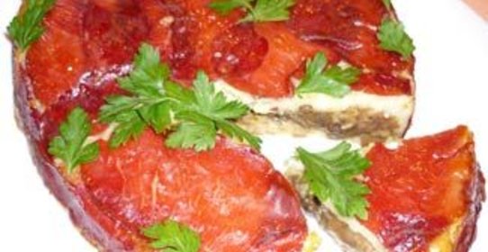 Грибы, запеченные в картофеле с сыром и беконом