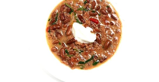 Пестрая фасоль кидни со свининой