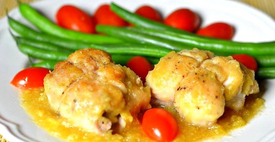 Филе цыплят с сыром и ананасом