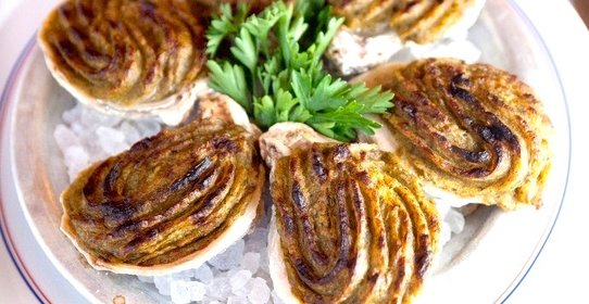 Ароматные устрицы под пряным соусом