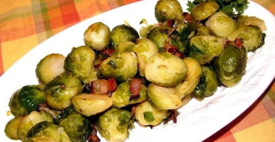 Каштаны с брюссельской капустой