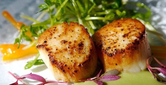 Жаренные гребешки с пастой