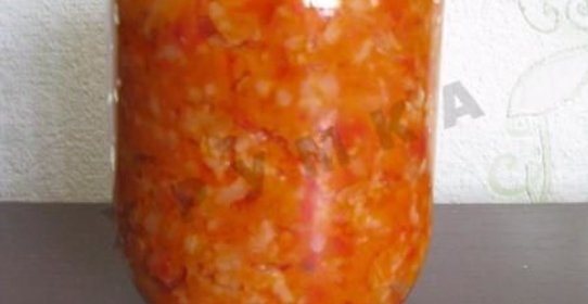 Консервированный салат с рисом на зиму