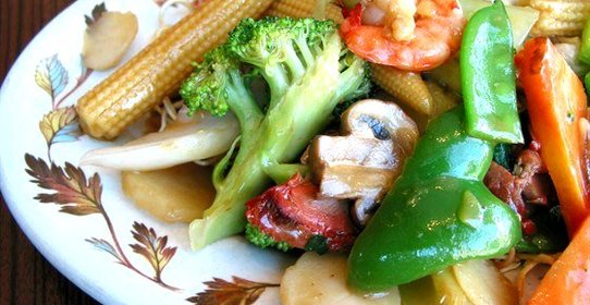 Овощи с креветками