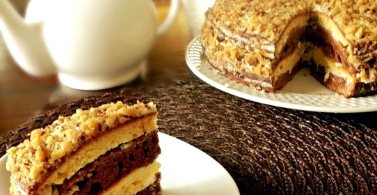 Пирог Зебра со сметаной