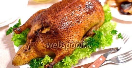 Утка с яблоками, клюквой и квашенной капустой