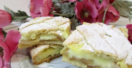 Яблочный пирог с кремом