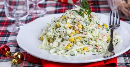 Салат из крабовых палочек и свежей капусты