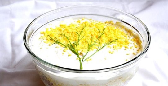 Салат Мимоза с горбушей