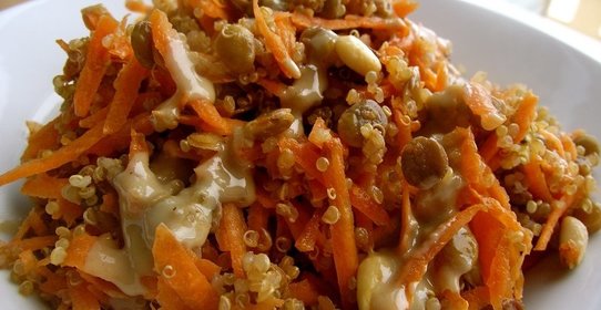 Салат из чечевицы с морковью