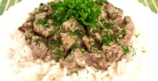 Печень по-строгановски