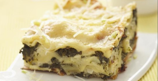 Лазанья с картофелем и шпинатом