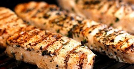 Палтус на гриле