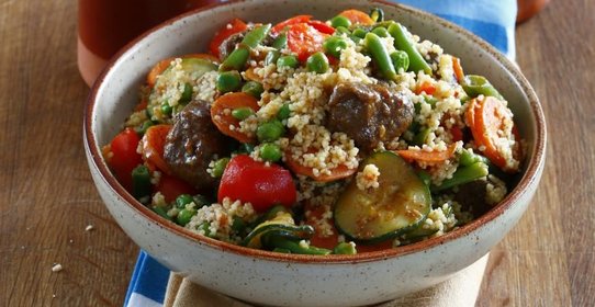 Кускус с бараниной и молодыми овощами