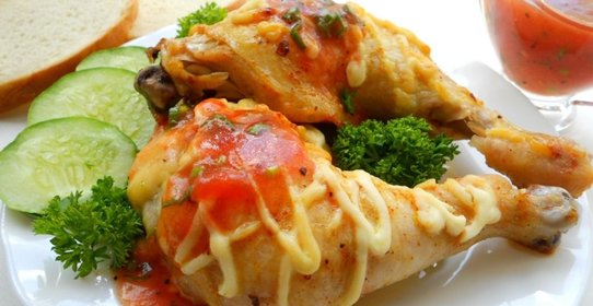 Окорочка куриные, шпигованные молоком